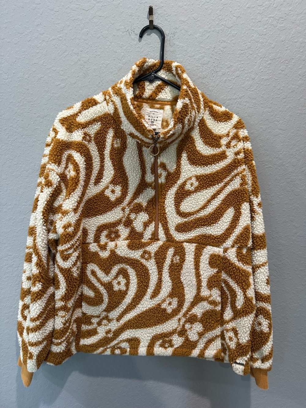 Billabong Sherpa Half Zip Pullover Sleeve Jacket Women’s Sz L EUC